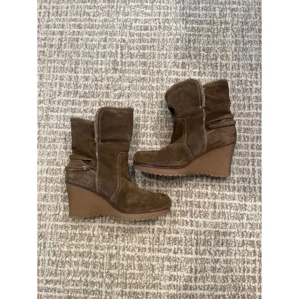 BJORNDAL Suede Brown Lilly Slouch Boots Sz 8